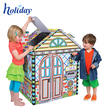 Most Popular Creative children train cardboard playhouse